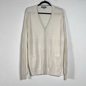 Fossil Mens XL Cardigan Sweater Cotton Cashmere Blend Academia Elevated Basics